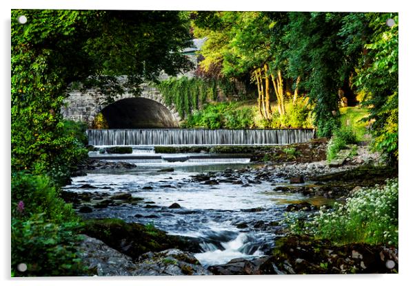 Tavy River, Tavistock, Devon. Acrylic by Maggie McCall