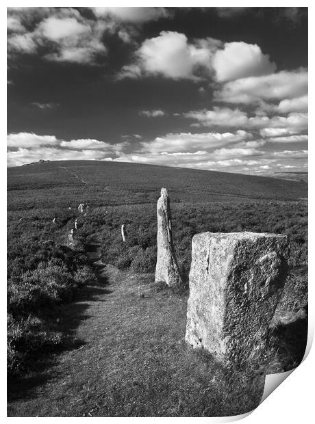 Challacombe Stone Rows Print by Darren Galpin