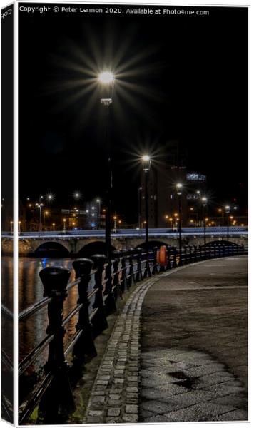 Along The Lagan Canvas Print by Peter Lennon