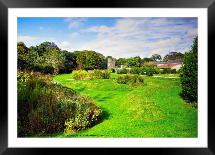At Rushen Abbey on the Isle of Man Framed Mounted Print by Steven Watson