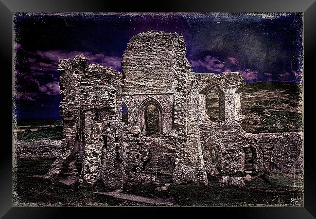 The Chapel Ruins At Corfe Castle Framed Print by Chris Lord