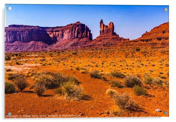 Sitting Hen Rock Formation Canyon Cliff Monument Valley Utah Acrylic by William Perry