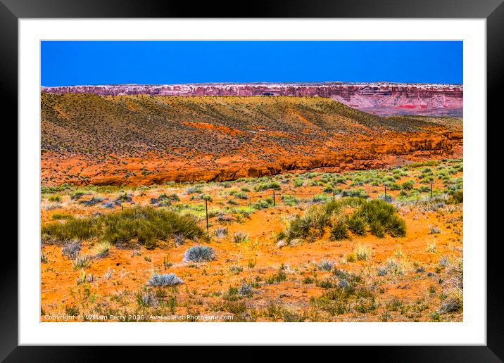 Colorful Canyon Cliff Monument Valley Utah Framed Mounted Print by William Perry