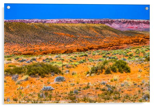 Colorful Canyon Cliff Monument Valley Utah Acrylic by William Perry