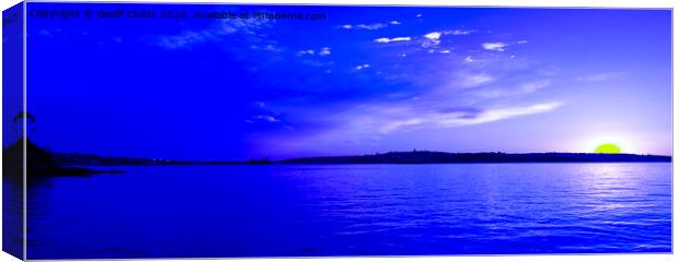 Blue sunrise seascape Towlers Bay. Canvas Print by Geoff Childs