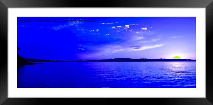 Blue sunrise seascape Towlers Bay. Framed Mounted Print by Geoff Childs