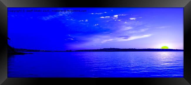 Blue sunrise seascape Towlers Bay. Framed Print by Geoff Childs