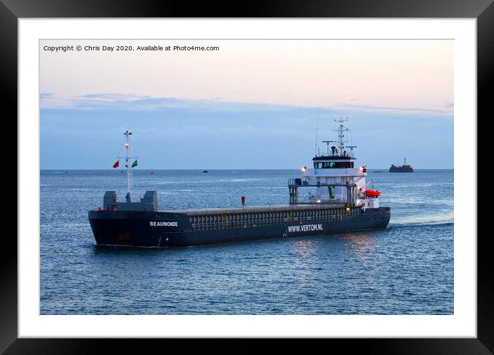Cargo ship Framed Mounted Print by Chris Day