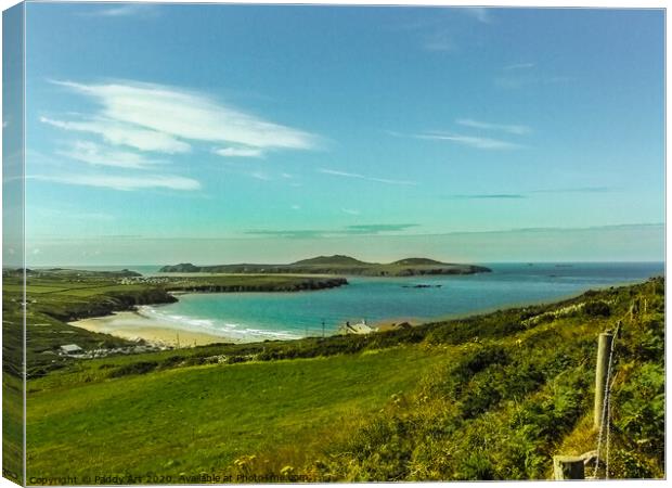Whitesands Bay and Ramsey Island from Carn Llidi Canvas Print by Paddy Art
