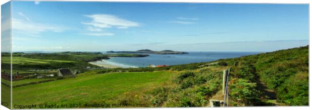 Whitesands Bay and Ramsey Island panorama from Carn Llidi Canvas Print by Paddy Art