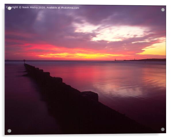 Sunrise Aberdeen Beach Acrylic by Navin Mistry
