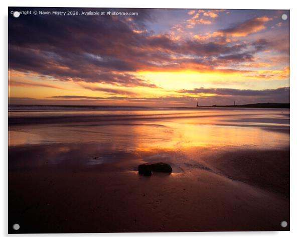 Sunrise Aberdeen Beach  Acrylic by Navin Mistry