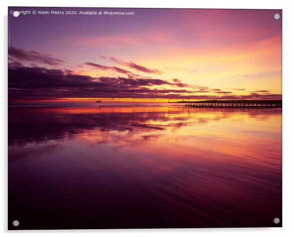 Sunrise Aberdeen Beach Acrylic by Navin Mistry