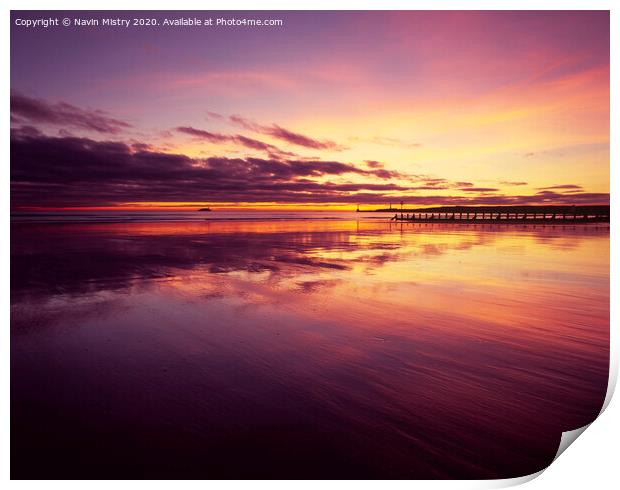 Sunrise Aberdeen Beach Print by Navin Mistry