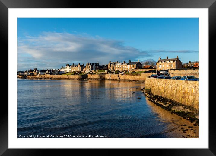 Elie sea wall Framed Mounted Print by Angus McComiskey