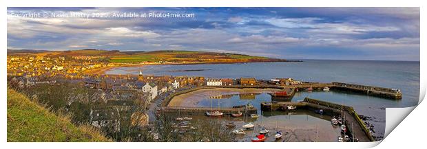 Stonehaven Aberdeenshire Panoramic Print by Navin Mistry