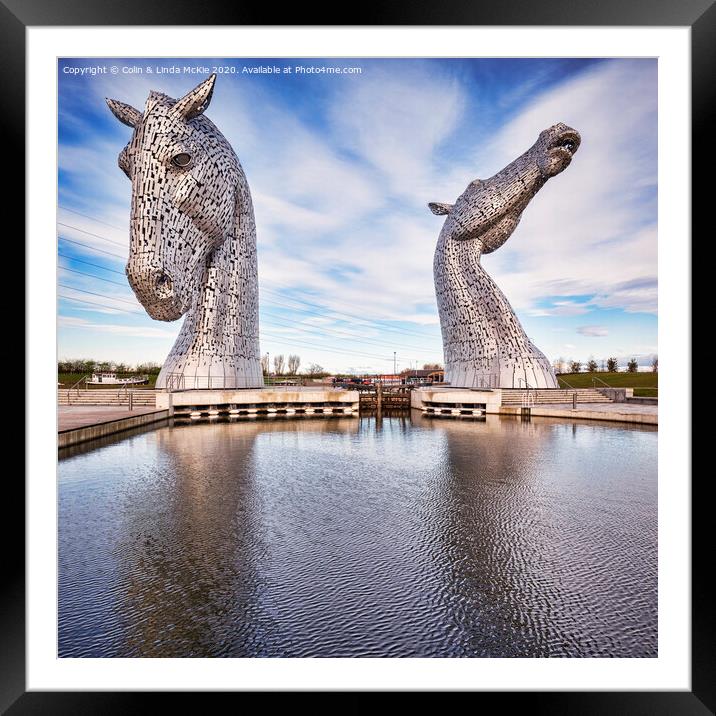 'The Kelpies' Framed Mounted Print by Colin & Linda McKie