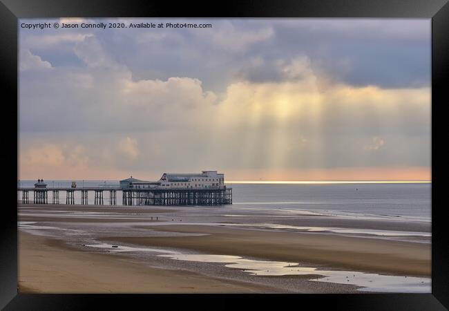 Blackpool Sunrays. Framed Print by Jason Connolly