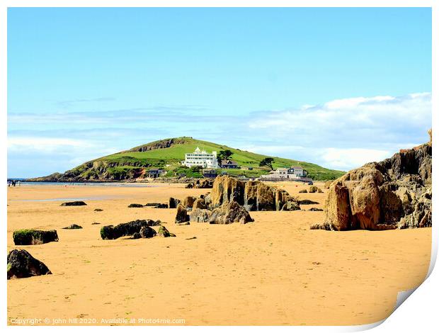 Burgh Island, Devon. Print by john hill