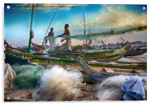 Pescatori tra le nuvole Acrylic by Salvatore Valente