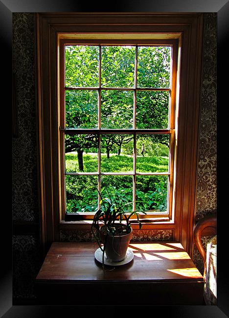 Colonial Cottage Window Framed Print by Mark Sellers