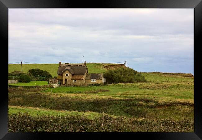 Brook Bay Cottage on the Isle of Wight Framed Print by Jeremy Hayden