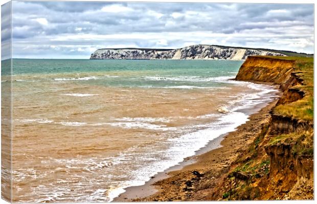 White Cliffs on the Isle of Wight Canvas Print by Jeremy Hayden