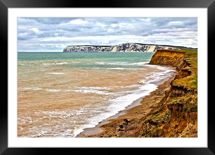 White Cliffs on the Isle of Wight Framed Mounted Print by Jeremy Hayden
