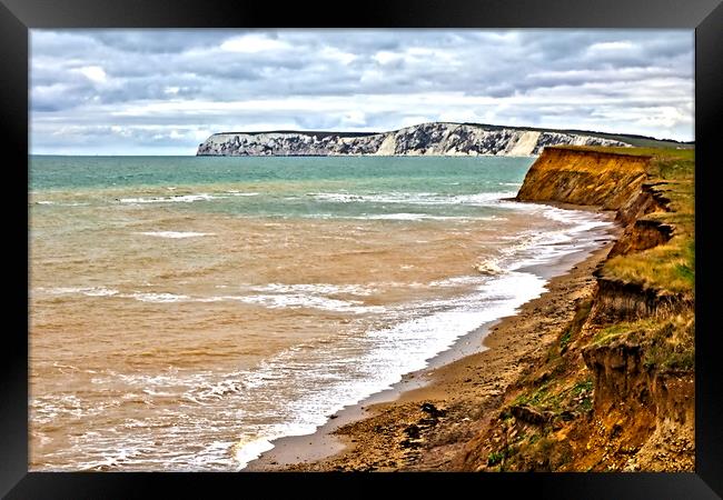 White Cliffs on the Isle of Wight Framed Print by Jeremy Hayden