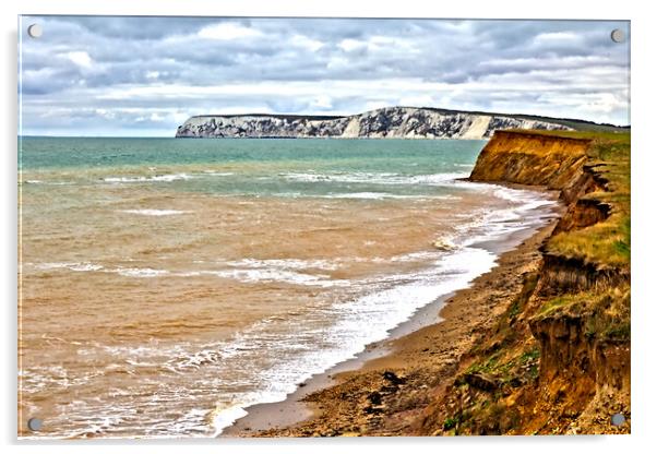White Cliffs on the Isle of Wight Acrylic by Jeremy Hayden