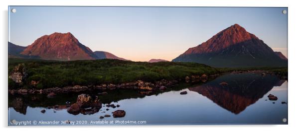 Glencoe Sunrise Panorama Acrylic by Alexander Jeffrey