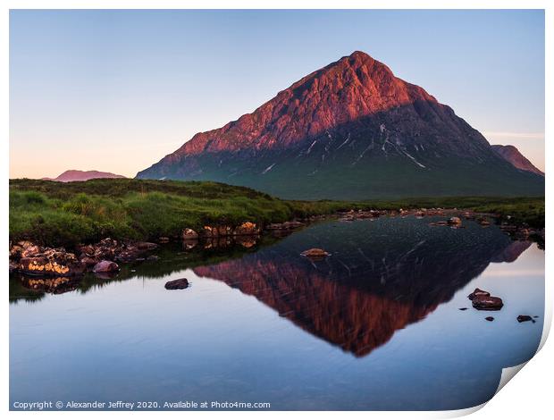 Glen Coe Summer Sunrise Print by Alexander Jeffrey