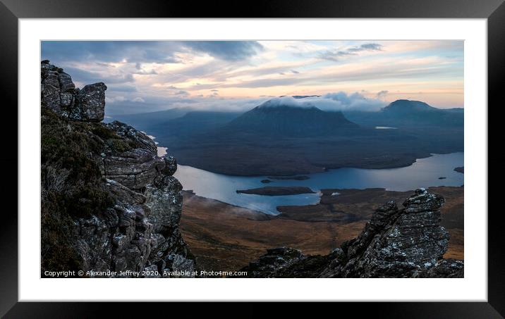Loch Lurgainn Panorama Framed Mounted Print by Alexander Jeffrey