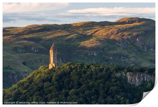 The Wallace Monument from Stirling Castle Print by Alexander Jeffrey