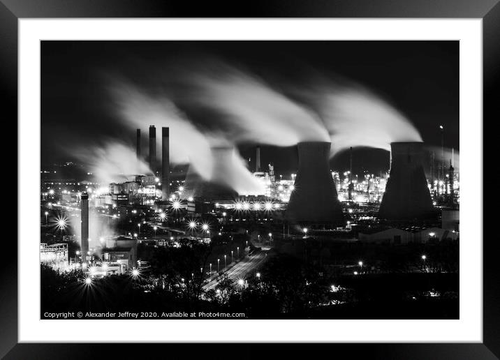 Industry by Night Framed Mounted Print by Alexander Jeffrey