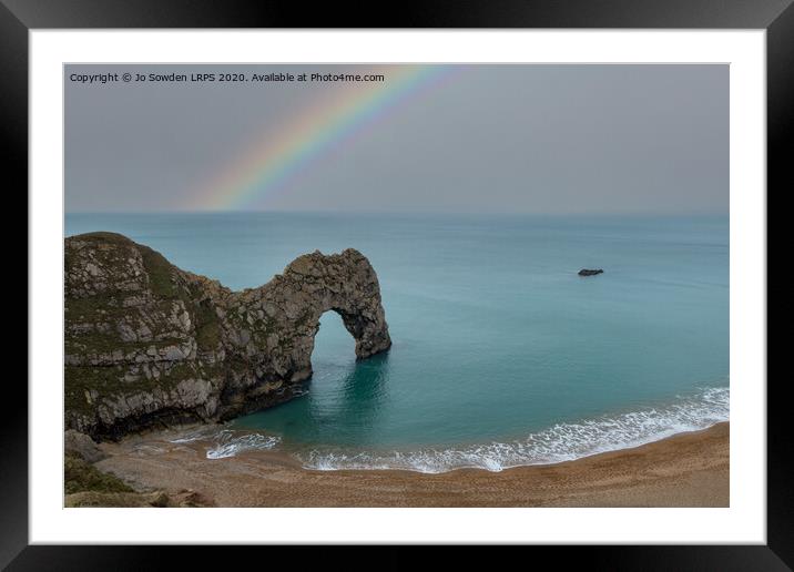Durdle Door Framed Mounted Print by Jo Sowden