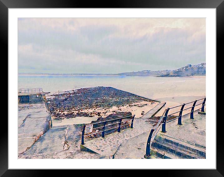 Majestic View of St Ives Bay Framed Mounted Print by Beryl Curran