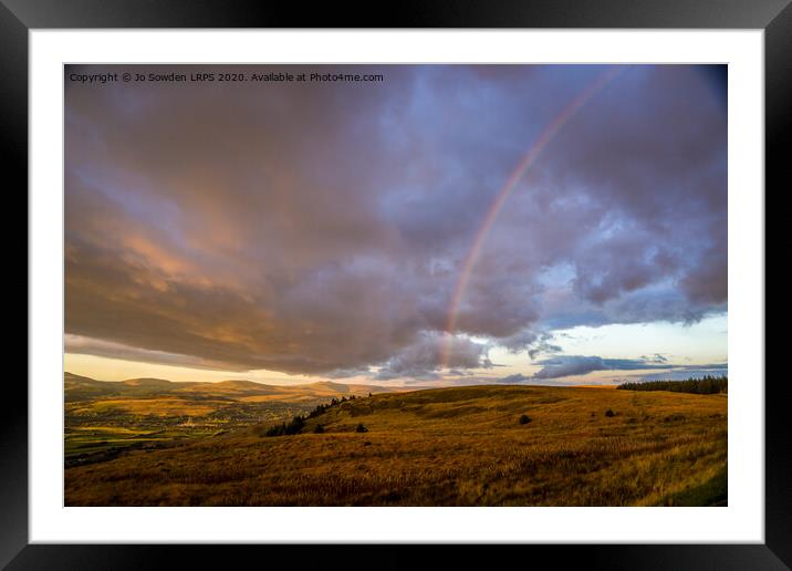 Rainbow over the Brecon Beacons Framed Mounted Print by Jo Sowden