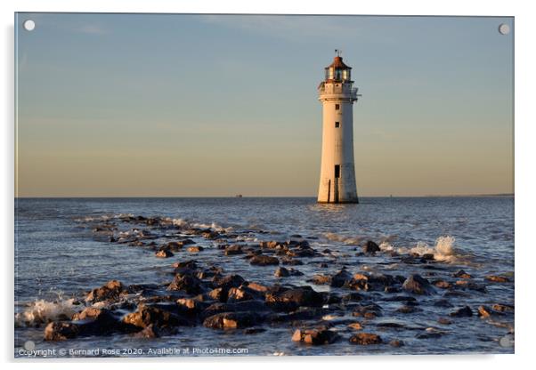 Perch Rock Lighthouse New Brighton Acrylic by Bernard Rose Photography