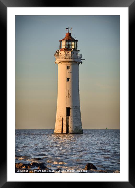 Perch Rock Lighthouse New Brighton Framed Mounted Print by Bernard Rose Photography
