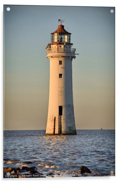 Perch Rock Lighthouse New Brighton Acrylic by Bernard Rose Photography
