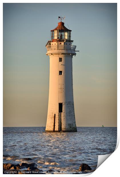 Perch Rock Lighthouse New Brighton Print by Bernard Rose Photography