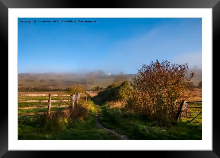 The Path to Cobstone Windmill Framed Mounted Print by Jim Hellier