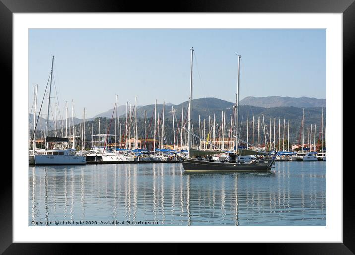 Lefkas Canal Greece Framed Mounted Print by chris hyde