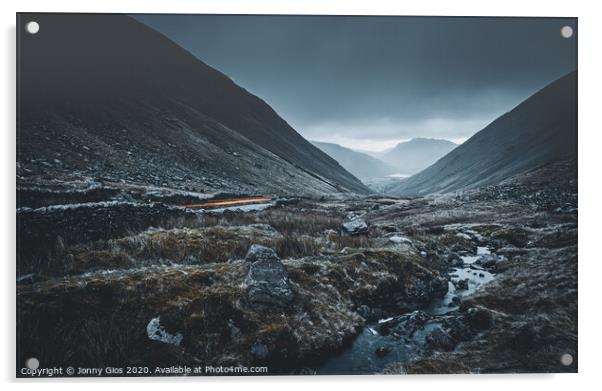 Kirkstone Pass streams into Ullswater Acrylic by Jonny Gios