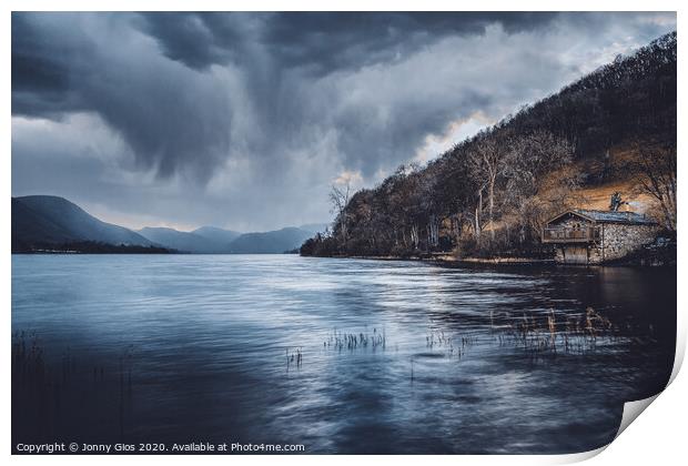 Ullswater Boathouse the Romantic get away Print by Jonny Gios