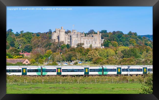 Arundel Castle and train in Autumn  Framed Print by Geoff Smith