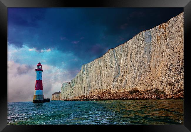 Beachy Head Lighthouse Framed Print by Chris Lord