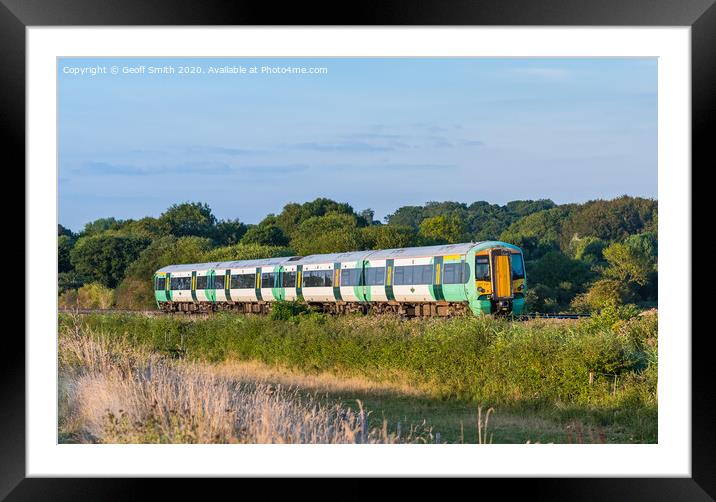 Southern Train in South Downs Framed Mounted Print by Geoff Smith