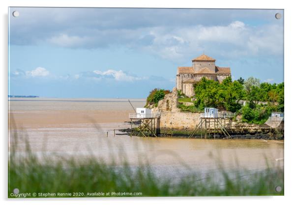 Church at Talmont sur Gironde Acrylic by Stephen Rennie